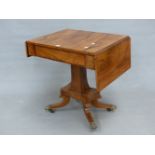 A LATE REGENCY ROSEWOOD SOFA TABLE WITH A DRAWER TO ONE END BELOW THE RECTANGULAR TOP, THE S