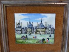 RITA WHITAKER, A MINIATURE OF BRIGHTON PAVILION AS IT WAS IN 1860, ENAMEL ON METAL, 5.5x 6.5cms.