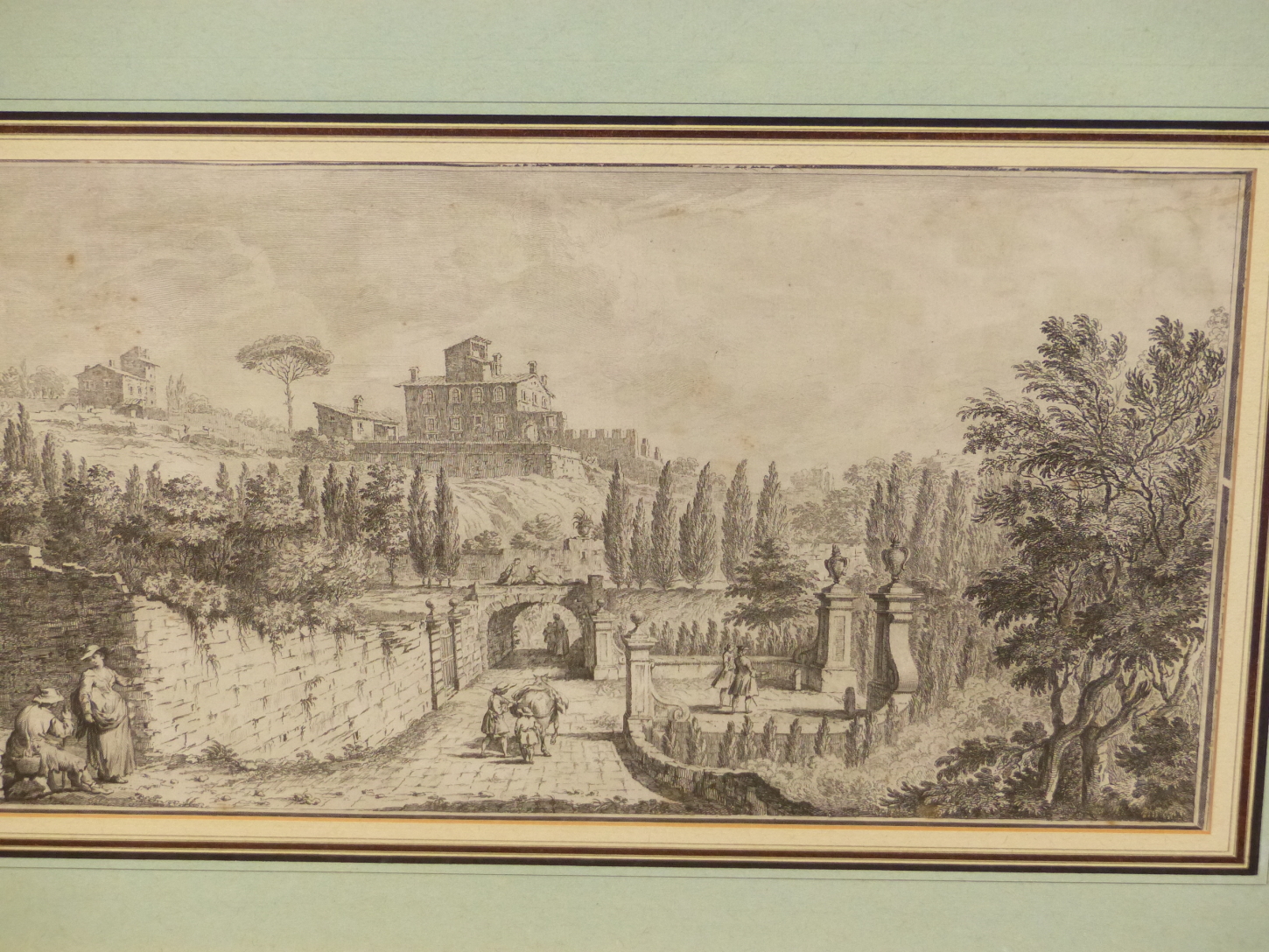 AFTER GUISEPPI ZOCCHI (1711-1767). A PAIR OF ANTIQUE ITALIAN LANDSCAPE PRINTS. 28 x 47cms (2).