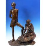 JANE HAMILTON (b. 1950). ARR. WATCHING AND WAITING. SIGNED LIMITED EDITION BRONZE. H. 53cm.