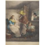 AFTER GEORGE MORLAND. TWO DECORATIVE COLOUR PRINTS, ONE ENTITLED 'CREDULOUS INNOCENCE' AND THE