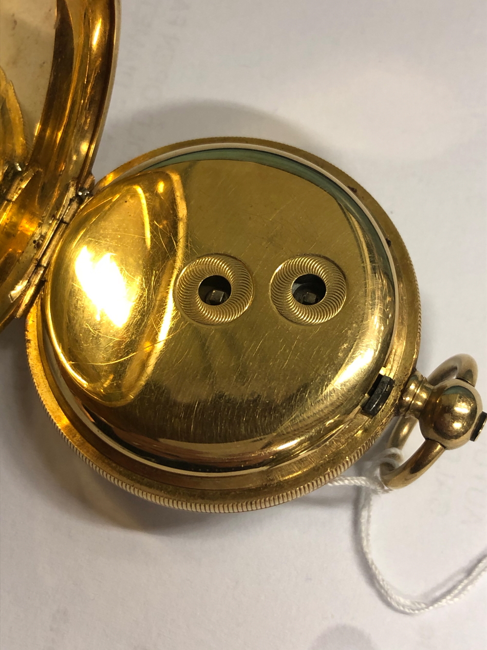 AN 18ct YELLOW GOLD OPEN FACE POCKET WATCH. CASE DIAMETER 42mm, GROSS WEIGHT 67.6grms. - Image 11 of 12