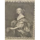 AFTER VAN DYCK. A PAIR OF ANTIQUE PORTRAIT PRINTS, 36 x 25cms. TOGETHER WITH ANOTHER PRINT OF