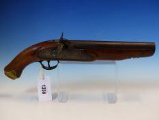 A VICTORIAN ENFIELD PATTERN PERCUSSION PISTOL .577 CALIBRE. THE LOCK WITH CROWNED TOWER PROOF