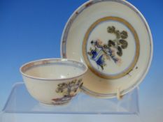 A NANKING CARGO FAMILLE VERTE TEA BOWL AND SAUCER, Ex CHRISTIES LOT 5729, PAINTED WITH PINE TREES