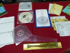 A COLLECTION OF YACHTING NAVIGATIONAL AIDS, SOLENT ESTUARY TIDAL CHARTS, TO INCLUDE: A BROOKES &