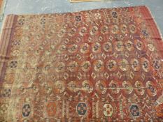 AN ANTIQUE TEKKE BOKHARA RUG. 243 x 187cms.