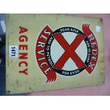 A VINTAGE REDEX ALLOY ADVERTISING SIGN, 23 x 30cms. TOGETHER WITH A HAVOLINE MOTOR OIL SIGN, 42 x