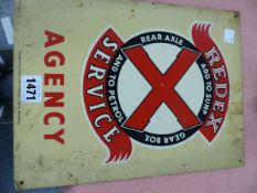 A VINTAGE REDEX ALLOY ADVERTISING SIGN, 23 x 30cms. TOGETHER WITH A HAVOLINE MOTOR OIL SIGN, 42 x