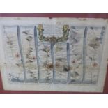 AFTER JOHN OGILBY. AN ANTIQUE HAND COLOURED MAP, THE ROAD FROM DARTMOUTH IN COUNTY DEVON TO MINEHEAD