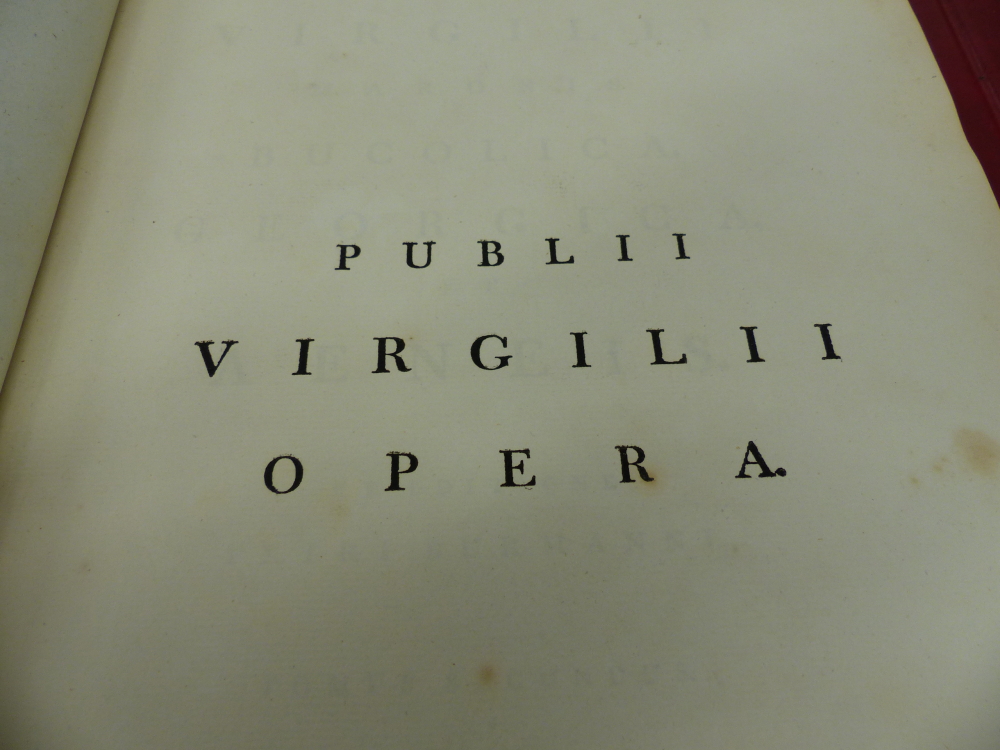 VIRGIL, OPERA, 2 VOLS, 1778., MARBLED BOARDS AND LEATHER SPINES - Image 2 of 7