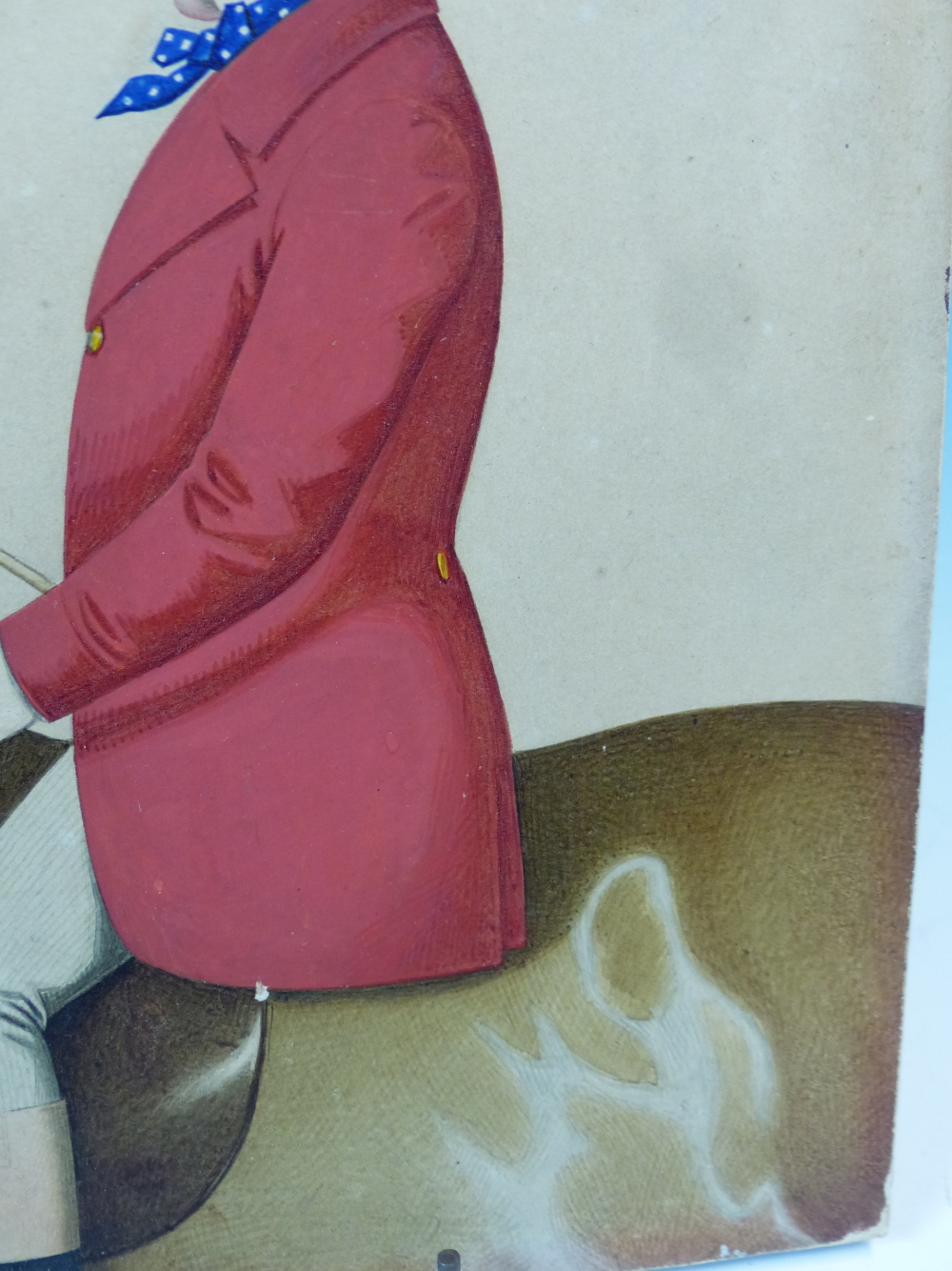 JOSHUA DIGHTON (1831-1908). MINIATURE PROFILE PORTRAIT OF A GENTLEMAN ON A HORSE WEARING A RED COAT. - Image 5 of 6