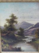 T. BULL (LATE 19th.C. ENGLISH SCHOOL). TWO HIGHLAND RIVER LANDSCAPES. BOTH SIGNED, OIL ON CANVAS. 51