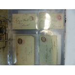 VICTORIAN "PENNY PINK" STATIONERY ENVELOPES WITH ORIGINAL LETTERS INSIDE. 1842-1891 (12).