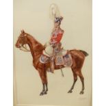 REGINALD A. WYMER (1849-1935). PORTRAIT OF AN EQUESTRIAN MOUNTED OFFICER, 3rd HUSSARS 1832, TOGETHER