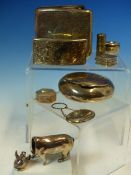 HALLMARKED SILVER ITEMS TO INCLUDE A CIGARETTE CASE, DATED 1902 CHESTER, A CARD CASE, A TOBACCO TIN,