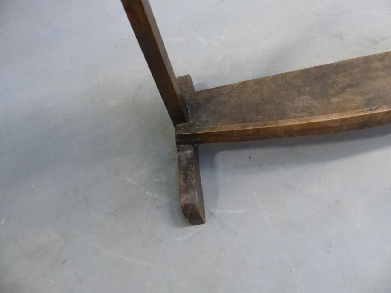 A 19th C. MAHOGANY BOOT AND WHIP RACK, EACH SIDE TO TAKE TWO PAIRS OF BOOTS AND FOUR WHIPS. W 57 x D - Image 9 of 12