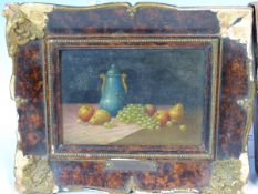 FRANZ NOWAK (1885-1973). ARR. PAIR OF MINIATURE STILL LIFES. BOTH SIGNED OIL ON BOARD. 7 x 10cms (