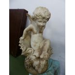 CESARE LAPINI (1843 - ****). AMORE DEL MARE. SIGNED AND DATED FLORENCE 1883. WHITE MARBLE, H. 63.