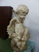 CESARE LAPINI (1843 - ****). AMORE DEL MARE. SIGNED AND DATED FLORENCE 1883. WHITE MARBLE, H. 63.