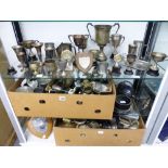 A LARGE QUANTITY OF MOTOR RACING TROPHIES AND TANKARDS. MOSTLY PRESENTED TO ANGELA AND A.J.F.D. MART