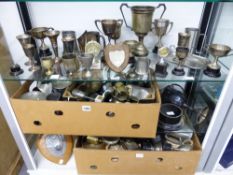 A LARGE QUANTITY OF MOTOR RACING TROPHIES AND TANKARDS. MOSTLY PRESENTED TO ANGELA AND A.J.F.D. MART