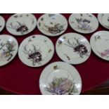 A SET OF TWELVE HAVILLAND, LIMOGES PORCELAIN PLATES DECORATED WITH SEAWEEDS, SHELLFISH, CRABS AND