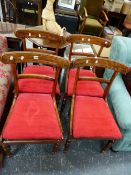 A SET OF FOUR WILLIAM IV DINING CHAIRS.