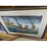 A SIGNED LIMITED EDITION PRINT OF KINGFISHERS, BY DOROTHEA HYDE.