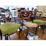 FIVE VARIOUS VICTORIAN DINING CHAIRS