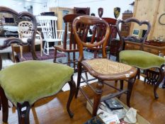 FIVE VARIOUS VICTORIAN DINING CHAIRS