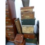 A QUANTITY OF TRUNKS, DEED BOXES ETC.