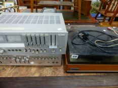 A GOLDRING TURNTABLE, JVC AMPLIFIER ETC.