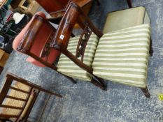 A PAIR OF LATE GEORGIAN MAHOGANY DINING CHAIRS.