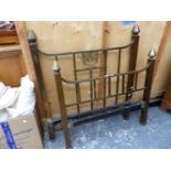 AN EDWARDIAN BRASS SINGLE BED FRAME.