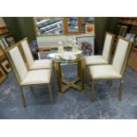A PIERRE VANDEL TABLE AND CHAIRS.