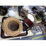 VARIOUS BASKETS, DRINKS STANDS, TRAYS ETC.