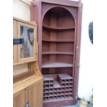 A PAIR OF LARGE MAHOGANY CORNER CABINETS.