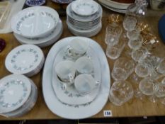 A JAPANESE PART DINNER SERVICE, CUT GLASS WARES, ETC.