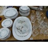 A JAPANESE PART DINNER SERVICE, CUT GLASS WARES, ETC.