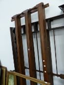 TWO OAK PLATE RACKS.