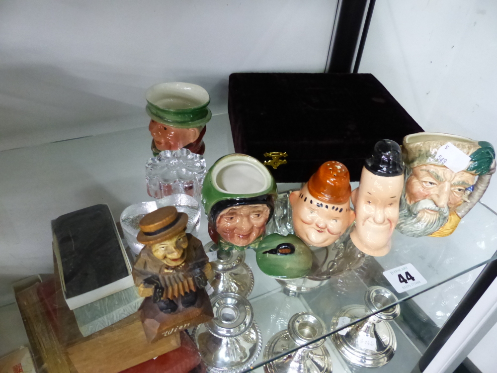 LAUREL AND HARDY SALT AND PEPPER SHAKERS, DOULTON AND BESWICK CHARACTER JUGS ETC.