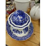 BLUE AND WHITE TUREEN ETC.