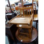 A VINTAGE UTILITY CHILDS CHAIR.