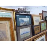 A QUANTITY OF DECORATIVE PRINTS, SMALL WATERCOLOURS, ETC.