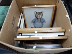 A BOX OF VARIOUS PRINTS.