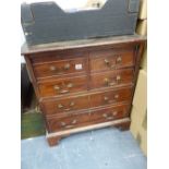 AN ANTIQUE MAHOGANY CONVERTED COMMODE.