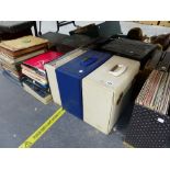 A LARGE QUANTITY OF RECORD ALBUMS.