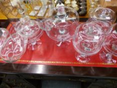 A QUANTITY OF DECORATIVE CAKE STANDS AND GLASSES.