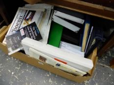 A LARGE GROUP OF EMPTY COIN BOXES, AND RELATED EPHEMERA.